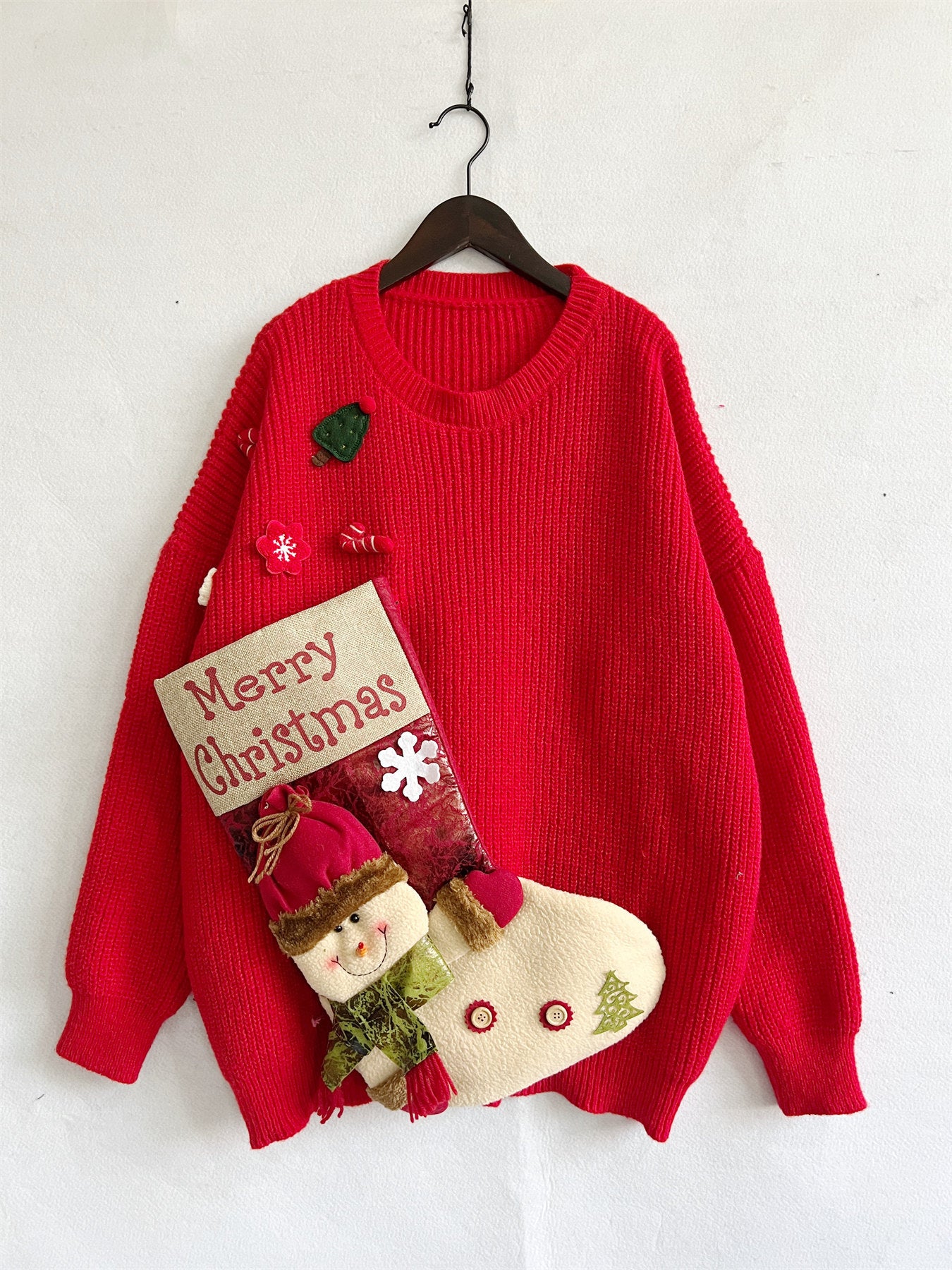 Christmas Sweater With Stocking Detail