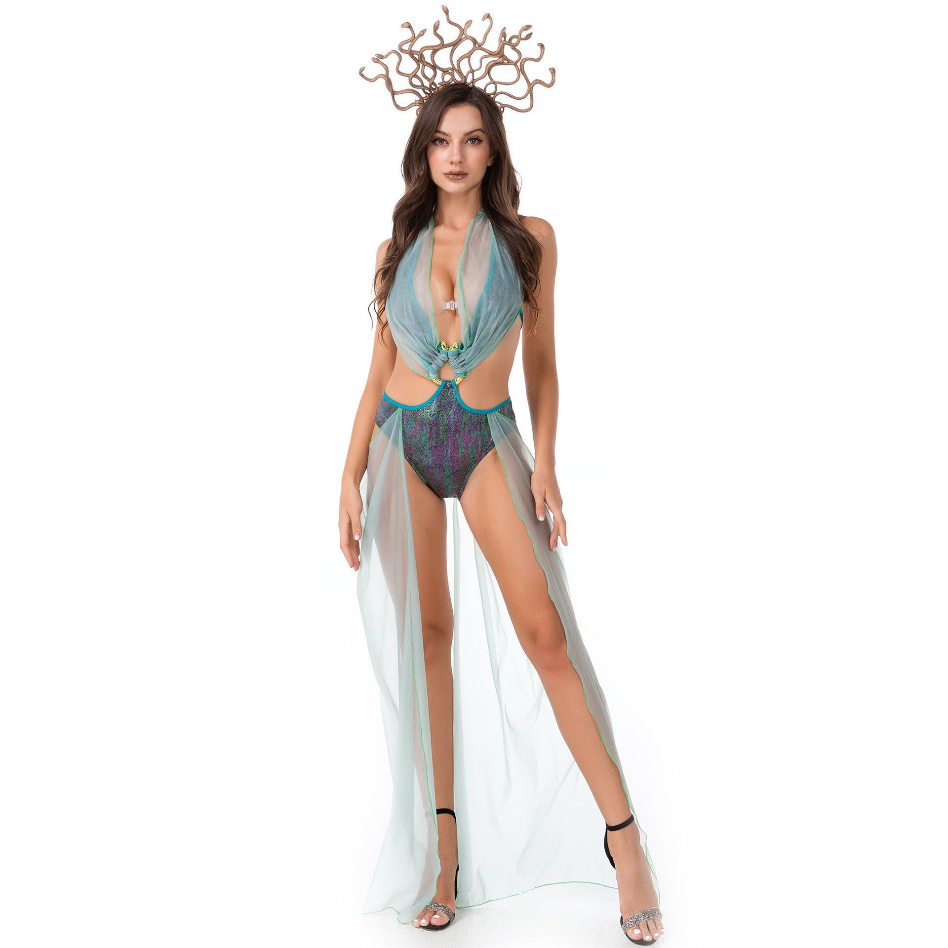 Halloween Ancient Greek Egyptian Goddess One-Piece Dress