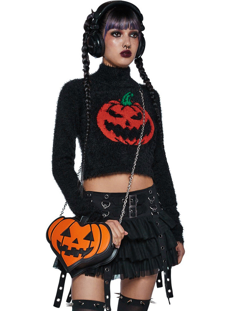 HalloweenHalloween Pumpkin Plush Cropped Sweater Pumpkin Plush Cropped Sweater