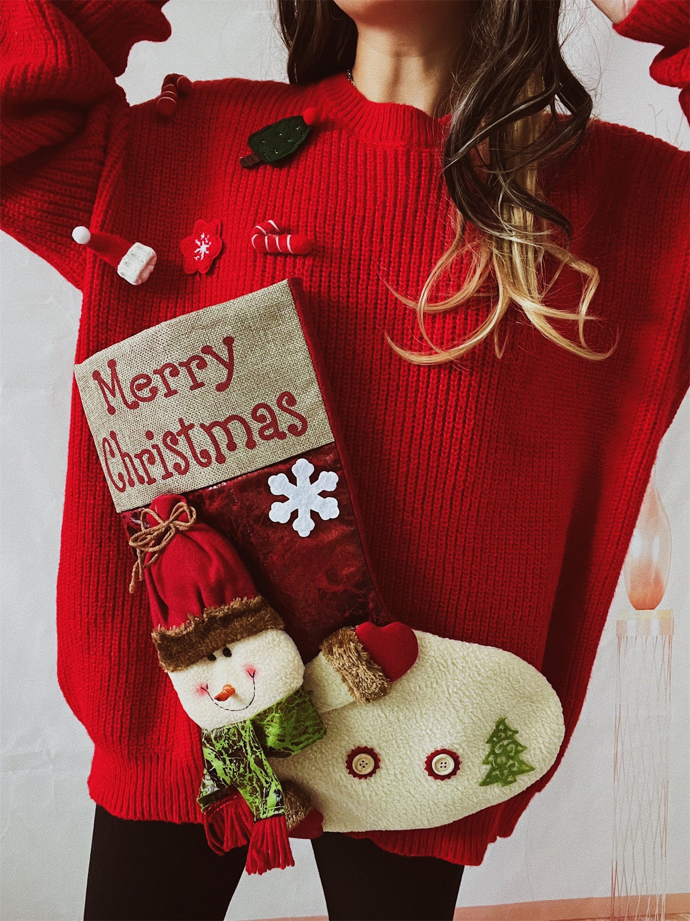 Christmas Sweater With Stocking Detail