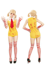 Halloween Costume Anime Game Character Cosplay Yellow Striped Jumpsuit