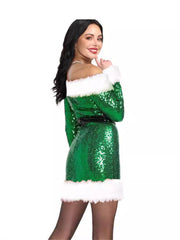 Christmas High Waist Plush Dress