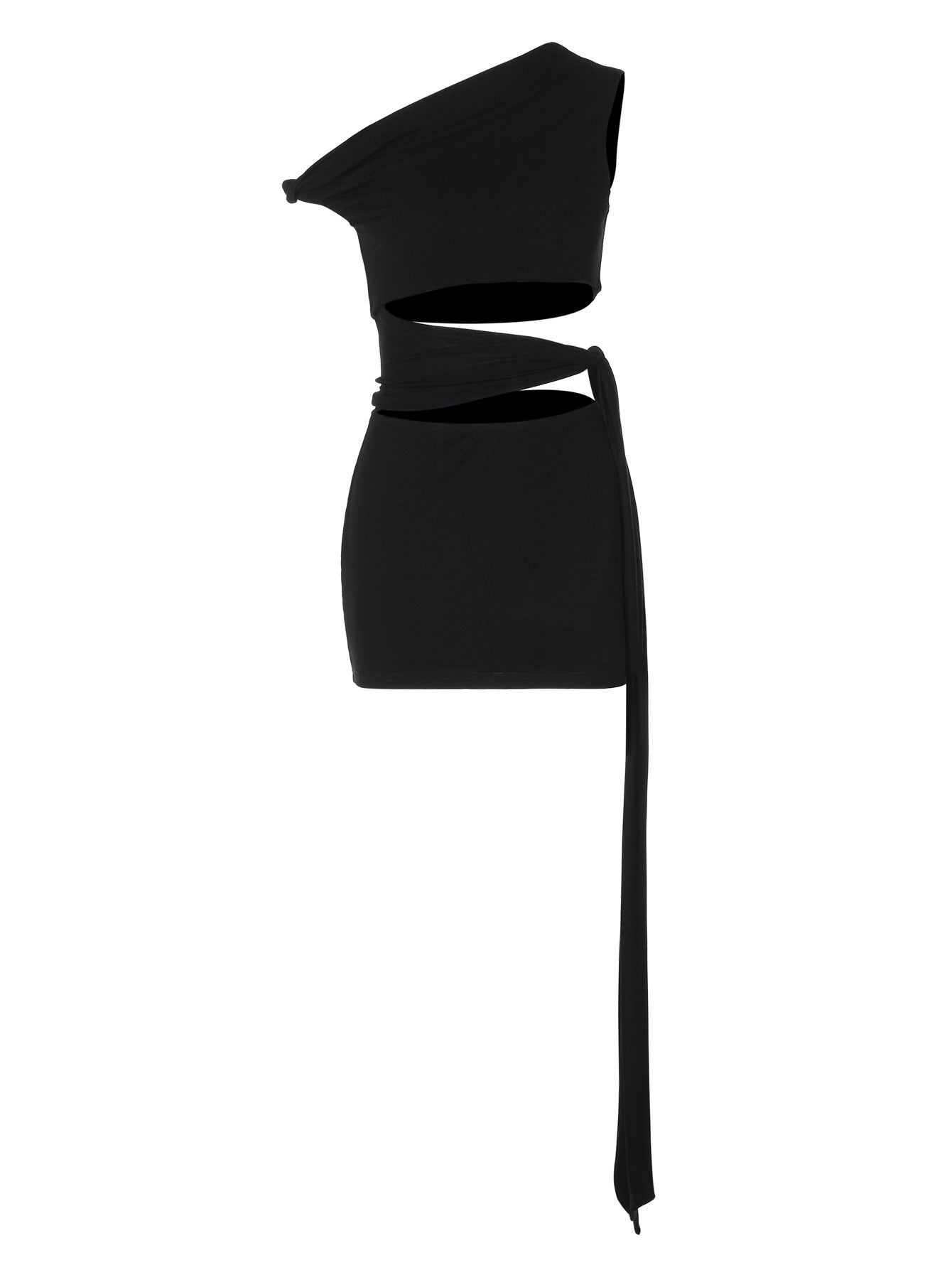 Off-The-Shoulder Form-Fitting Lace-Up Short Dress