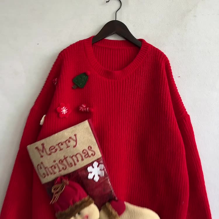 Christmas Sweater With Stocking Detail