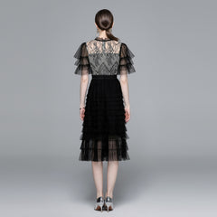 Lace Ruffle Tulle Dress