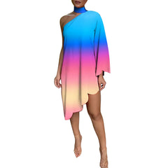Printed One Shoulder Dress