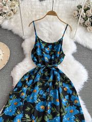 Women's sleeveless a-line printed dress