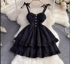 Vestido mini negro corte A