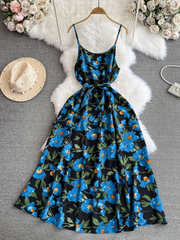 Women's sleeveless a-line printed dress