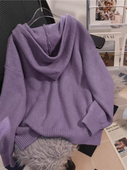 Women's thickened zipper hooded sweater