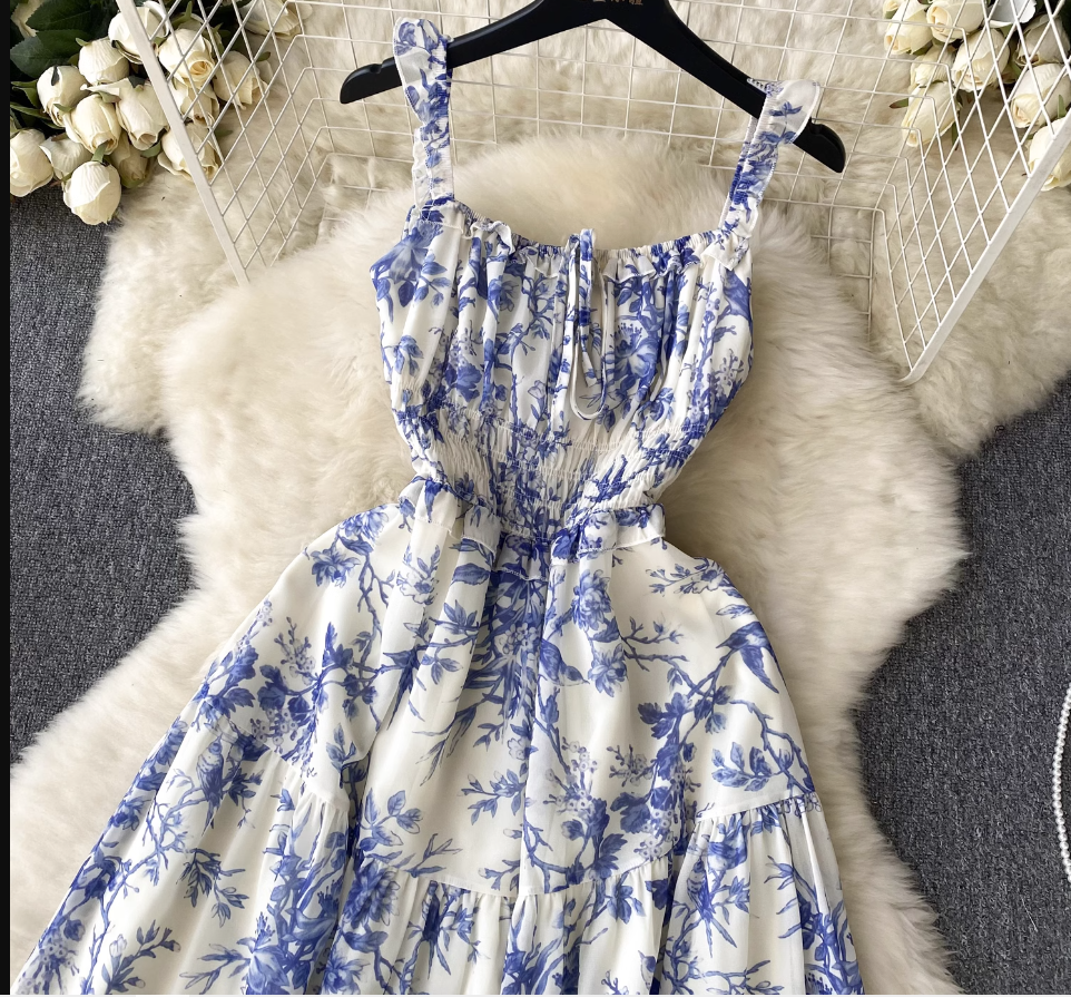 Women's summer floral chiffon dress