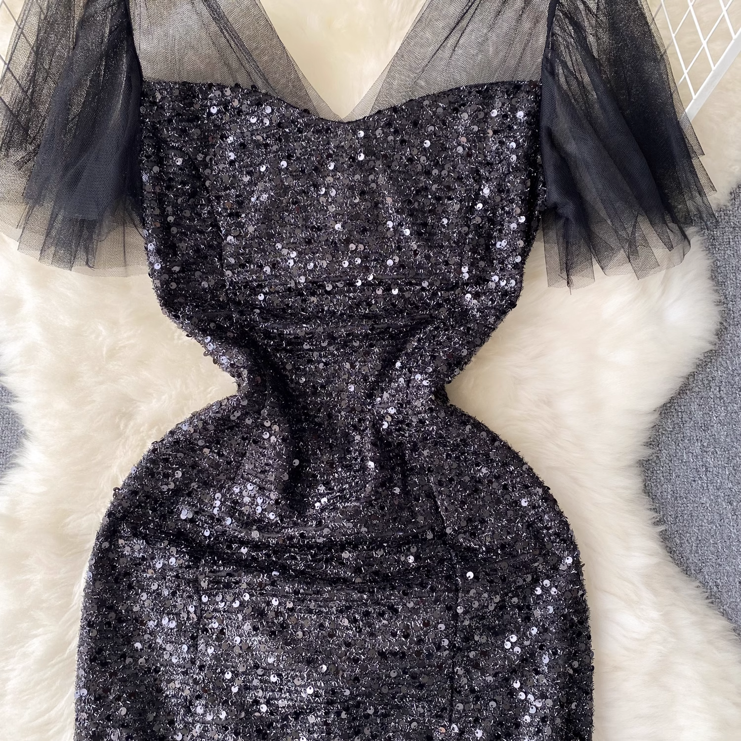 Black Sequins Dress