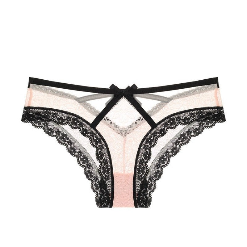 Lace Low-waist Transparent Briefs For Women