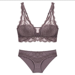 Jacquard Lace Push Up Bra And Panty Set