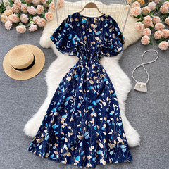 Cute Floral A Line Dress Dress