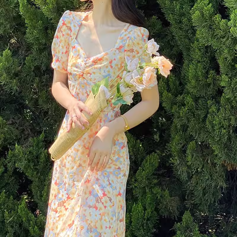 Vestido retro con flores