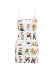 Deer print mini slip dress