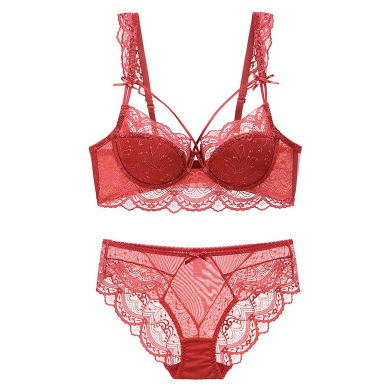 Ultra-thin Hollow Brassiere And Panty Sets