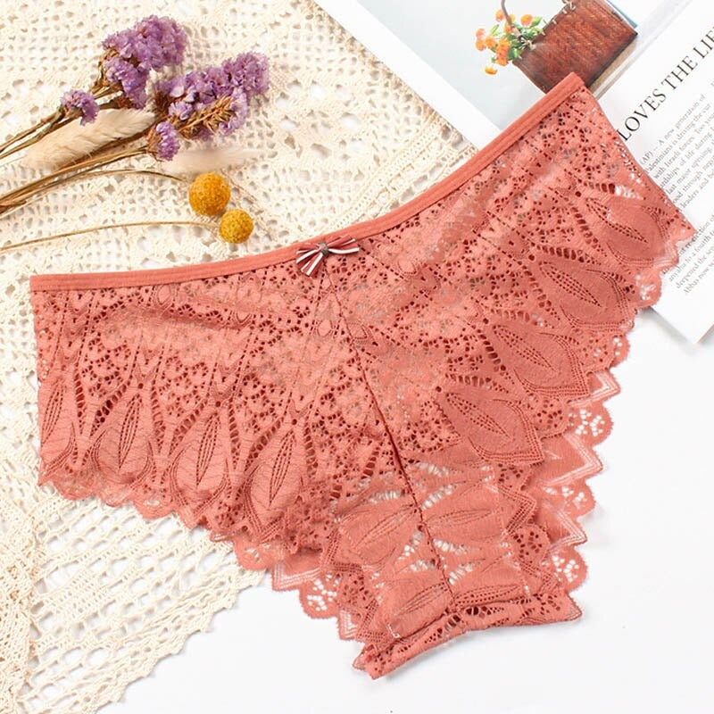 Lace Hollow Out Low-Waist G String Briefs