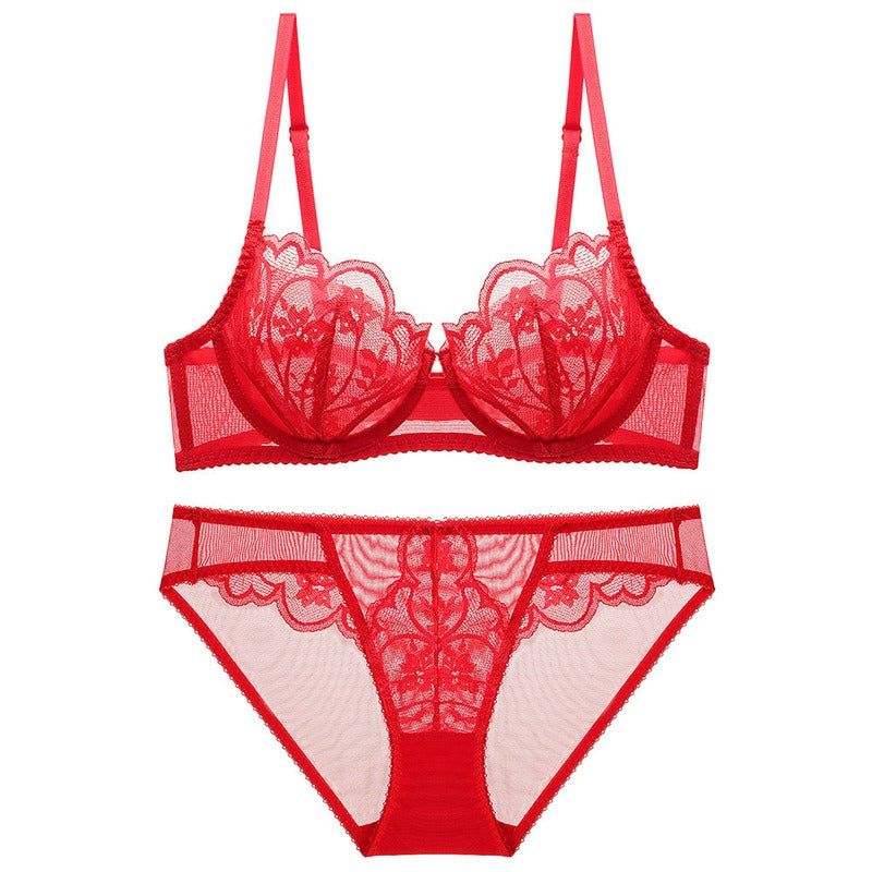 Petal Shaped Ultra-Thin Push-up Bra And Panty Set