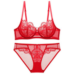 Petal Shaped Ultra-Thin Push-up Bra And Panty Set