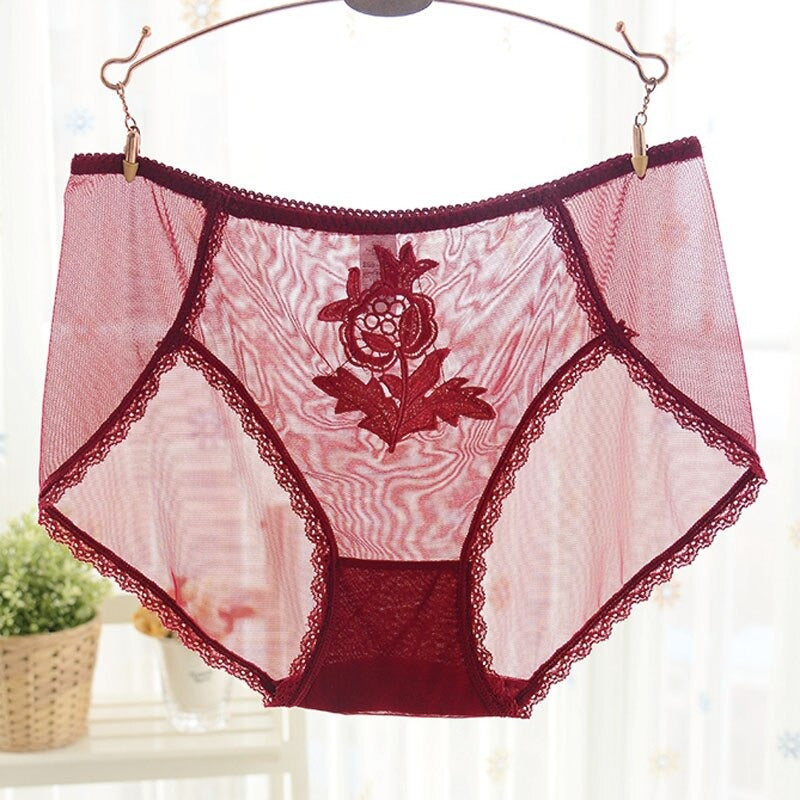 Transparent Hollow Out Net Lace Underpants