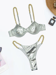 Das zweiteilige Splash Chain Bikini-Set