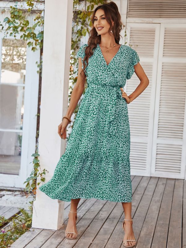 Flowy Dress Spring Printed Casual Vacation Skirt
