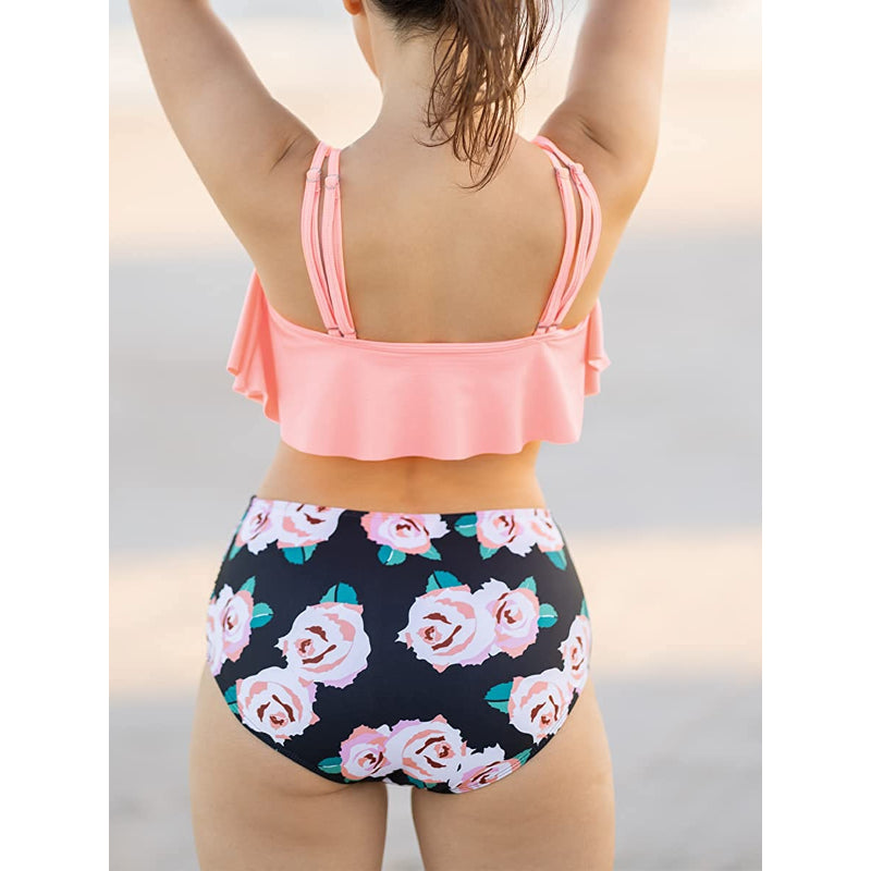 Conjunto de bikini con volantes y tankini para mujer