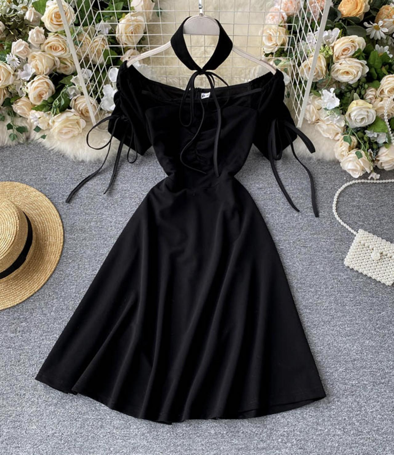 Black A line short dress dress