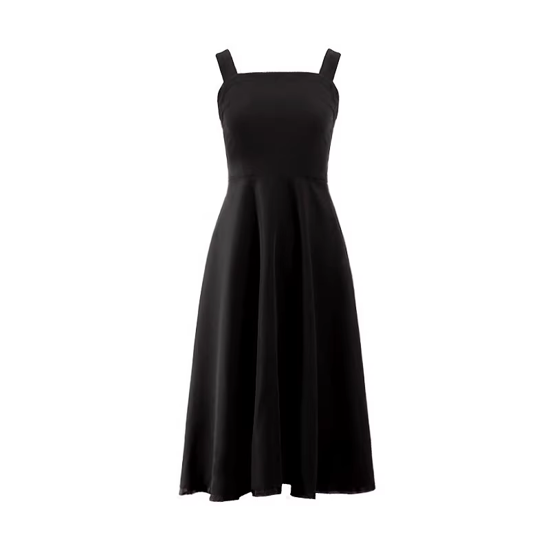 Vestido de verano negro de corte A