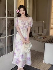 Elegant seaside floral dress