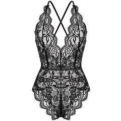 Wunderschöner Onesie aus floraler Spitze | Transparenter Spitzen-Bodysuit-Dessous | Teddy-Body