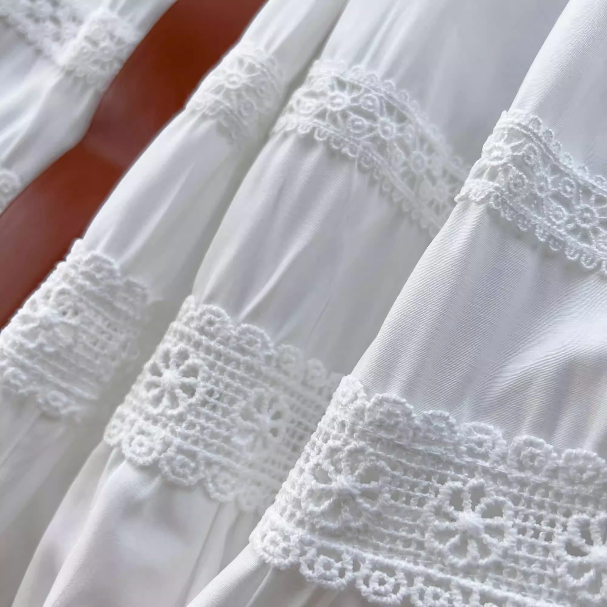 Puff sleeve hollow embroidery sweet summer dress