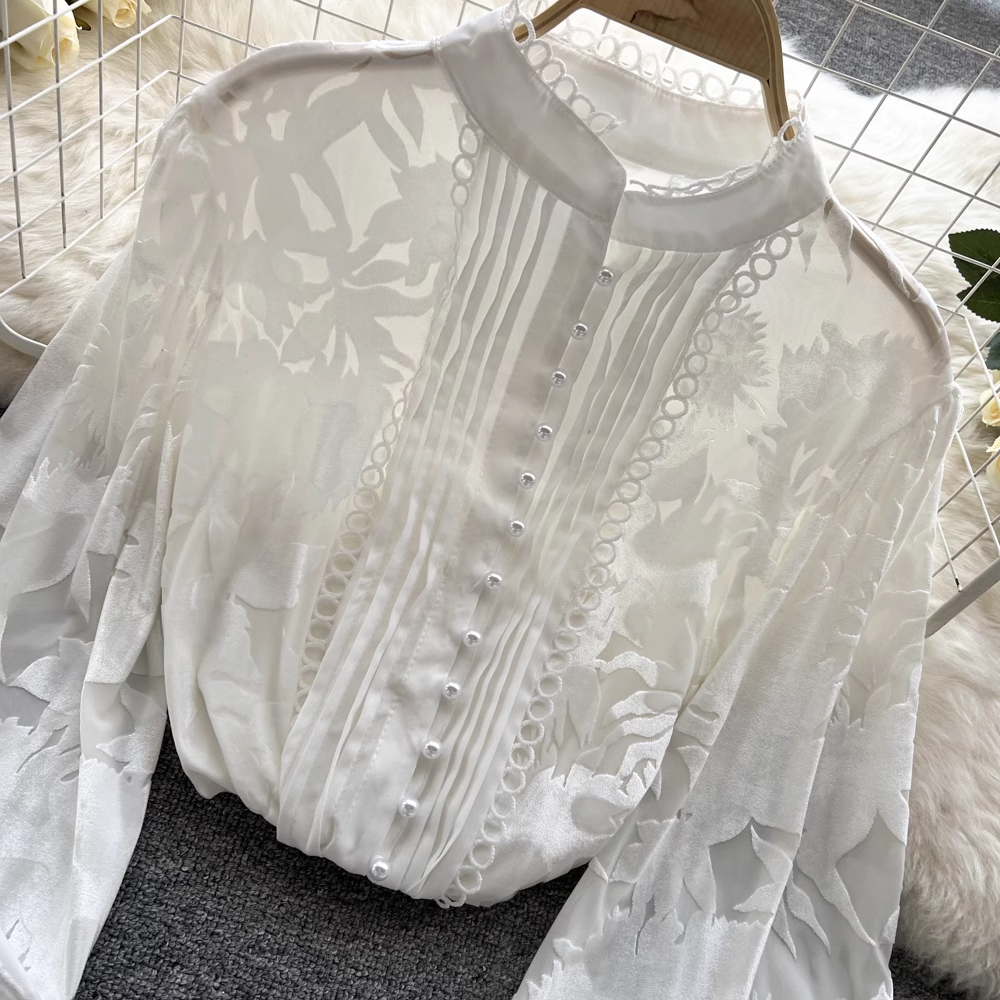 Women's Puff Sleeve Lace Blouses