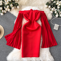 Off The Shoulder Red Party Dress