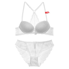 Front Buckle Strappy Back Bralette Brief Set