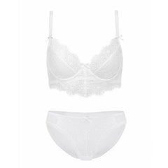 3/4 Cup Gather Embroidery Lace Lingerie Set