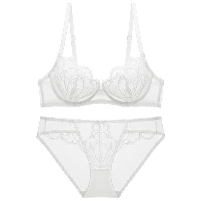 Petal Shaped Ultra-Thin Push-up Bra And Panty Set