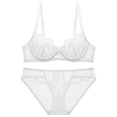 Petal Shaped Ultra-Thin Push-up Bra And Panty Set