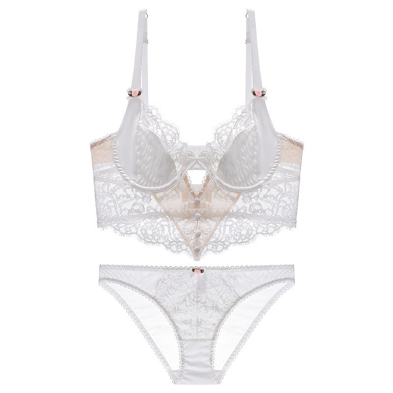 French Lace Hollow Out Bra And Panty Set