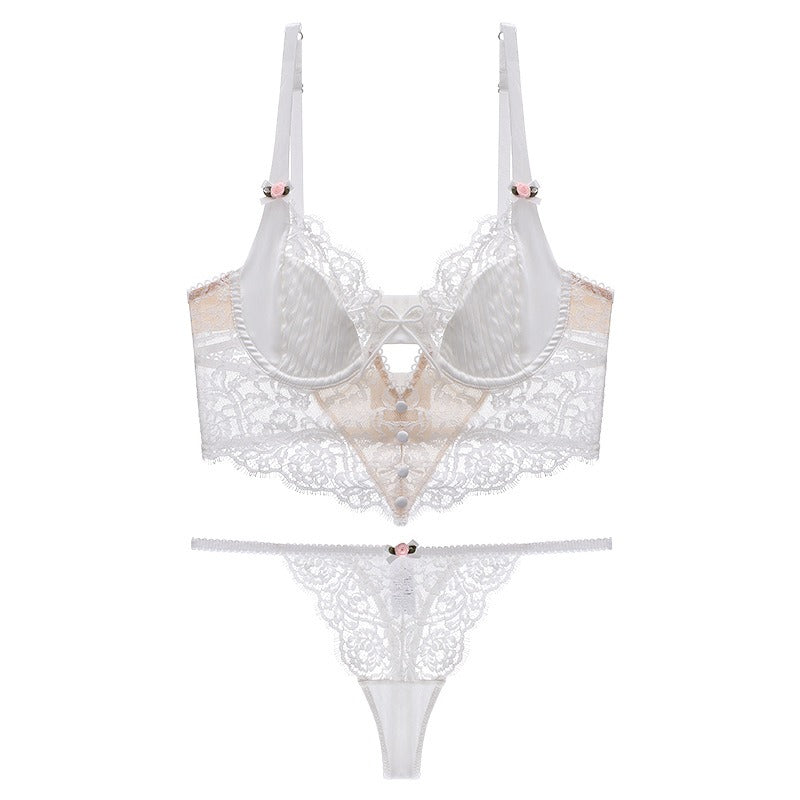 French Lace Hollow Out Bra And Panty Set