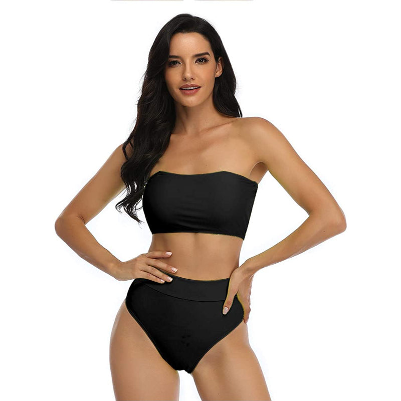 Bandeau-Bikini-Set Badeanzüge mit Schultergurt