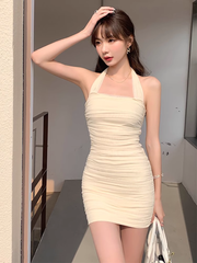 Women's mesh halter neck dress