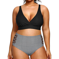 Super stylischer Damen-Bikini mit hoher Taille, V-Ausschnitt, elastischem Verschluss