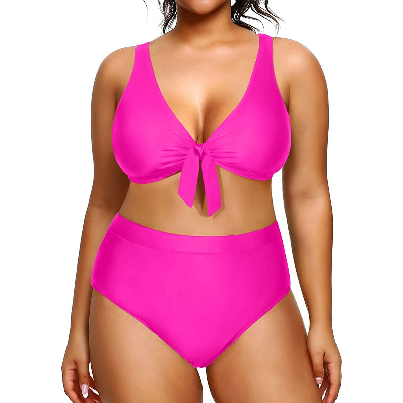 Super stylischer Damenbikini mit hoher Taille, elastischem Verschluss, V-Ausschnitt