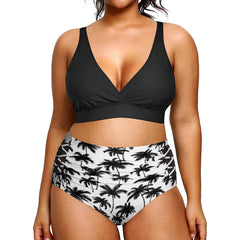 Super stylischer Damen-Bikini mit hoher Taille, V-Ausschnitt, elastischem Verschluss