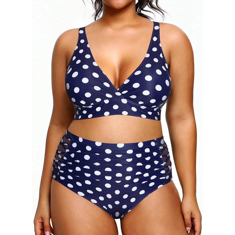 Super stylischer Bikini mit hoher Taille, V-Ausschnitt und elastischem Verschluss für Damen