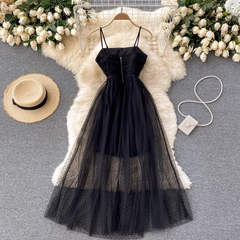 A-line Black Summer Dress