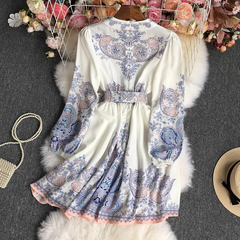 A-line Print Dress